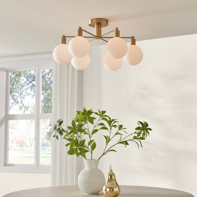 Furniturebox Uk Martha 6 Frosted Glass Globes Ceiling Light from B&Q