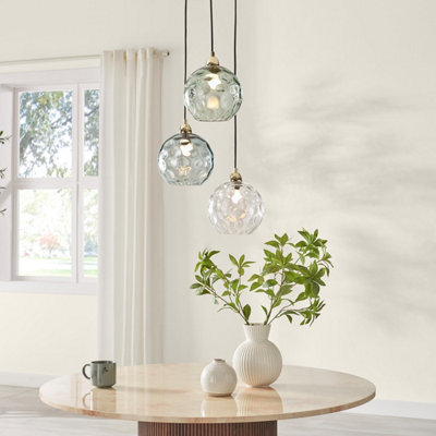 Furniturebox Uk Lake 3 Green Glass Globes Pendant Ceiling Light from B&Q