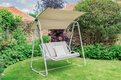 B&Q -  Norfolk Collection Stamford Rattan 2 Seater Swing Seat In Beige