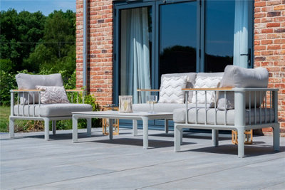B&Q -  Norfolk Collection Taunton Aluminium Round Side Bar Lounge Set