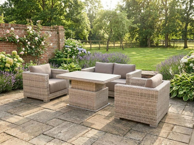 Norfolk Leisure Norfolk Collection Winslow Deep Seating Lounge Set With Height Adjust Table from B&Q