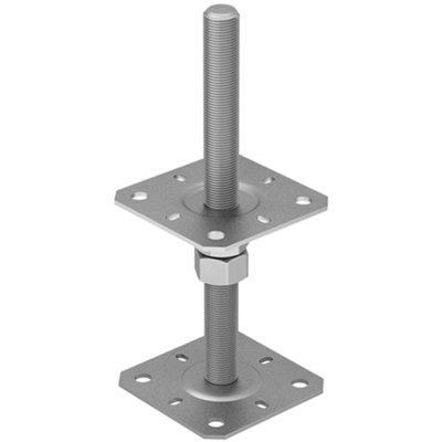 Diyuk Heavy Duty Bolt Down Fence Post Support : 100Mm X 250Mm (H) Adjustable Galvanised Steel Pack Of: Heavy Duty Size 4