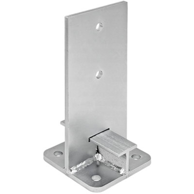 B&Q -  Fence Base Support 90mm X 200mm X 6.0mm ( 3 1/2" ) Brackets Pack Of: 1 Concealed Shoe PergolaPostsBolt Down Feet