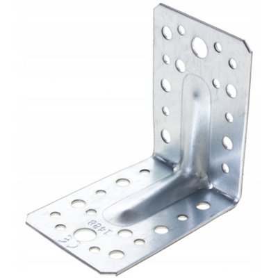 DIYUK Angle Bracket 70X70X55X2.5mm ( Pack Of: 5 ) Heavy Duty Galvanised Steel Metal Corner Braces For JoiningBracing from B&Q