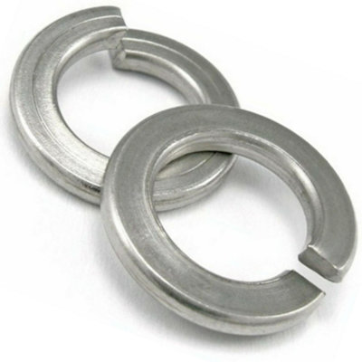 DIYUK Spring Washers M12 ( Pack Of: 100 ) Rectangular Stainless Steel A2 Split Lock Din 127 from B&Q