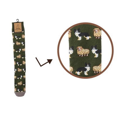 Bartleby Men's Funky Welly Socks - Sheep & Dog - Image 4