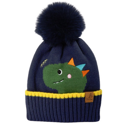 Bartleby Childs Fleece Lined Thermal Bobble Hat- Dinosaur from B&Q