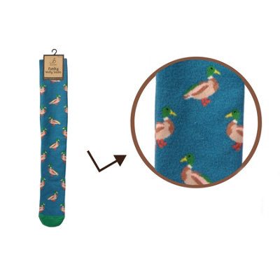 B&Q -  Funky Welly Boot Socks Uk 4-8 Country Mallard