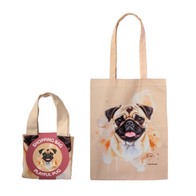 Bartleby Shopper Bag Playful Pug from B&Q