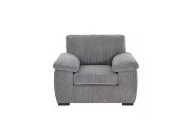 SquareBoxx Capri Jumbo Cord Fabric Sofa Grey from B&Q