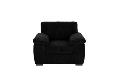 SquareBoxx Capri Jumbo Cord Fabric Sofa Black from B&Q
