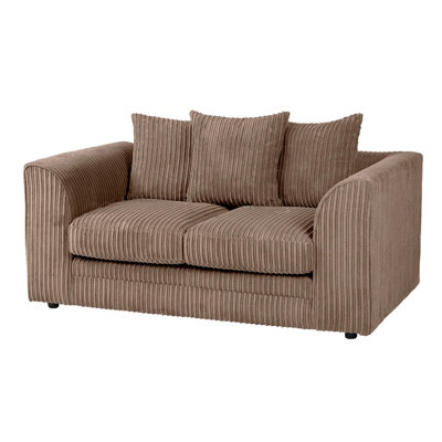 SquareBoxx Lennox Coffee Jumbo Cord 2 Seater Sofa from B&Q