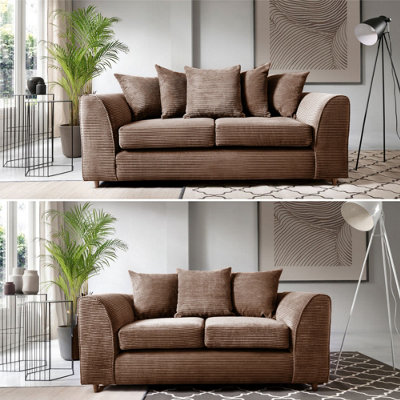 SquareBoxx Lennox Chocolate Sofa Set 3 Seater +2 Seater from B&Q