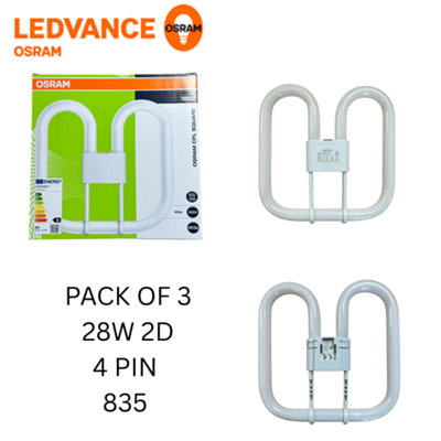 Pack Of 3 X Osram 28W 835 4 Pin 2D Compact Fluorescent Lamp CflWhite from B&Q