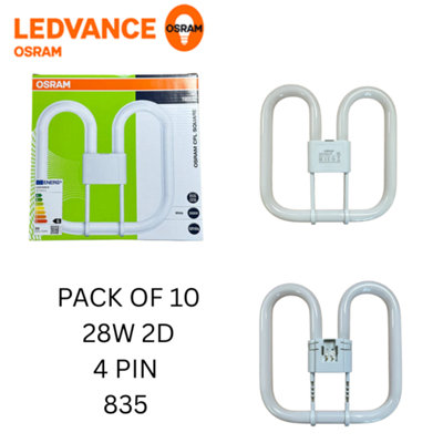 Pack Of 10 X Osram  2D 28W 835 4 Pin 2D Compact Fluorescent Lamp Cfl- White from B&Q