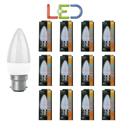 12 X Tcp Candle 4.4W Light Bulb Bc Warm White Long Life Quality 2700K B22 from B&Q