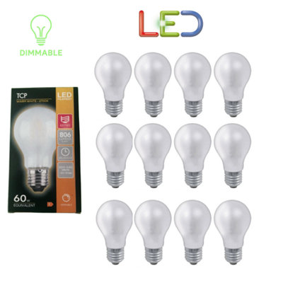 12 X Tcp Led Gls 8W Es Light Bulb Lamp E27 Dimmable 806 Lumens Warm White 2700K