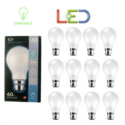 12 X Tcp Led Filament 8W Es Light Bulb Lamp Gls Warm White Dimmable 806 Lumens