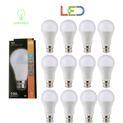 12 X Tcp Led 13.5W Lightbulb Lamp Bc 1521 Lumens Equiv 100W Warm White B22 2700K from B&Q