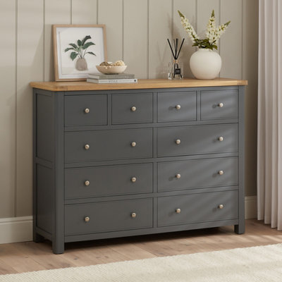 The Furniture Market Marbury Slate Grey Jumbo 10 Drawer Chest from B&Q