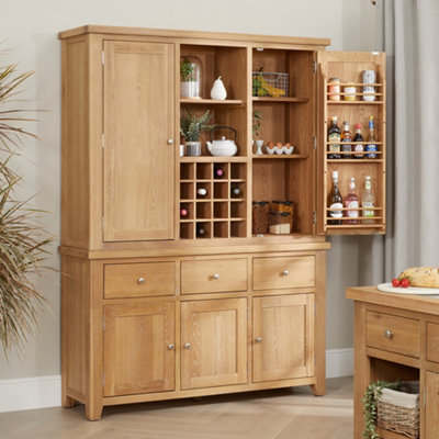 The Furniture Market Cheshire Weathered Limed Oak Large 3 Drawer 3 Door Sideboard from B&Q