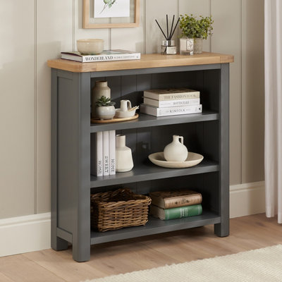 The Furniture Market Marbury Slate Grey Painted Small Low Bookcase from B&Q