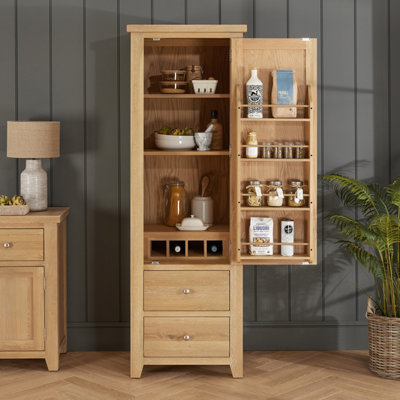 The Furniture Market Cheshire Whitewash Oak Single Larder Kitchen Cupboard from B&Q