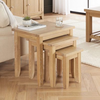 The Furniture Market Cheshire Whitewash Oak Nest Of 3 Tables from B&Q
