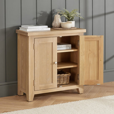 The Furniture Market Cheshire Whitewash Oak Small 2 Door Cupboard from B&Q