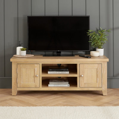 The Furniture Market Cheshire Whitewash Oak Large Tv Stand Unit Up To 60 Widescreen Size from B&Q