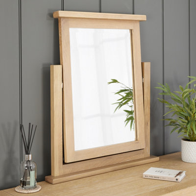The Furniture Market Cheshire Whitewash Oak Vanity Mirror Adjustable Dressing Table Mirror H 680 X W 590 X D 120mm from B&Q