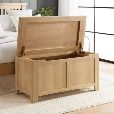 The Furniture Market Cheshire Whitewash Oak Blanket Bedding Storage Box from B&Q