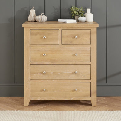The Furniture Market Cheshire Whitewash Oak 2 Over 3 Drawer Chest from B&Q