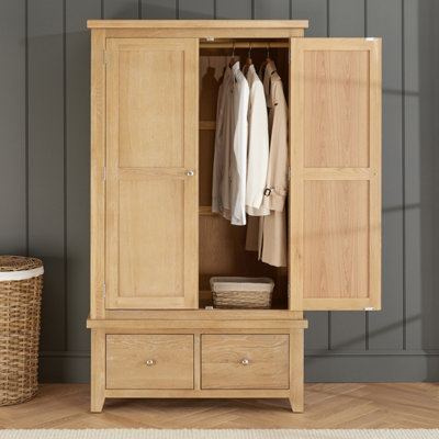 The Furniture Market Cheshire Whitewash Oak Double Wardrobe from B&Q