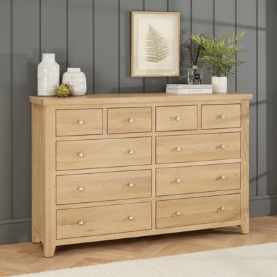 The Furniture Market Cheshire Whitewash Oak Extra Large Jumbo 10 Drawer Chest from B&Q