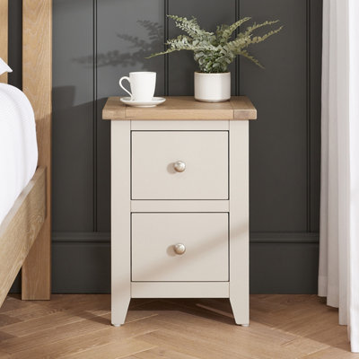 The Furniture Market Cheshire Dove Grey Slim 2 Drawers Bedside from B&Q