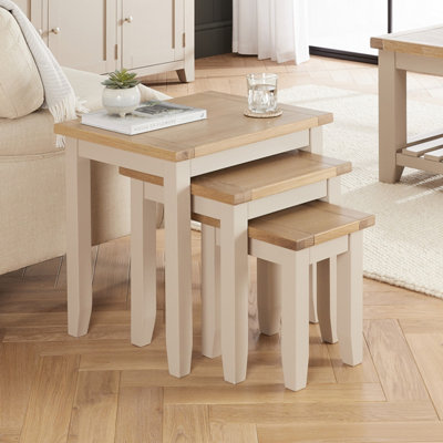The Furniture Market Cheshire Dove Grey Painted Nest Of 3 Tables from B&Q