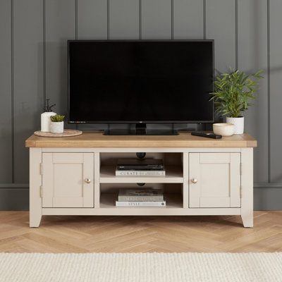 The Furniture Market Cheshire Dove Grey Painted Medium Tv Stand Unit Up To 60 Widescreen Size from B&Q