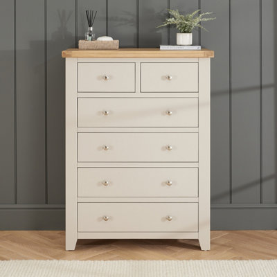 The Furniture Market Cheshire Dove Grey 2 Over 4 Drawer Chest from B&Q