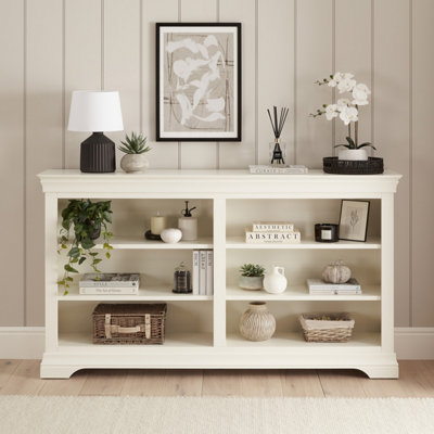 The Furniture Market Wilmslow White Painted Wide Low Double Bookcase from B&Q