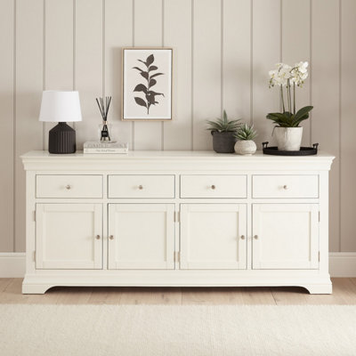 The Furniture Market Wilmslow White Painted Extra Large 4 Drawer 4 Door Sideboard from B&Q