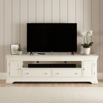 The Furniture Market Wilmslow White Painted Xxl Widescreen Tv Unit Stand Up To 100 Tv Size from B&Q