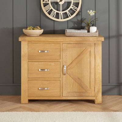 The Furniture Market Marbury Oak Medium 3 Drawer 1 Door Sideboard from B&Q