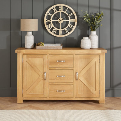 The Furniture Market Marbury Oak 3 Drawer 2 Door Large Sideboard from B&Q
