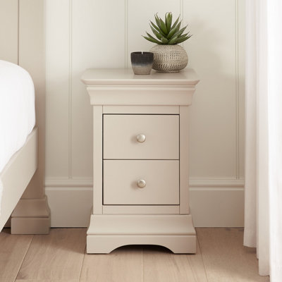 The Furniture Market Wilmslow Grey Slim 2 Drawer Bedside from B&Q