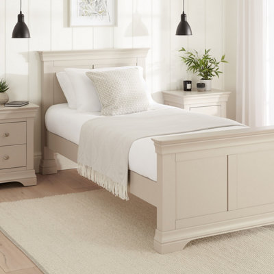The Furniture Market Wilmslow Dove Grey Painted 3Ft Single Size Panel Bed from B&Q