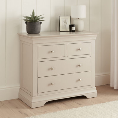 The Furniture Market Wilmslow Dove Grey Painted 2 Over 2 Drawer Chest from B&Q