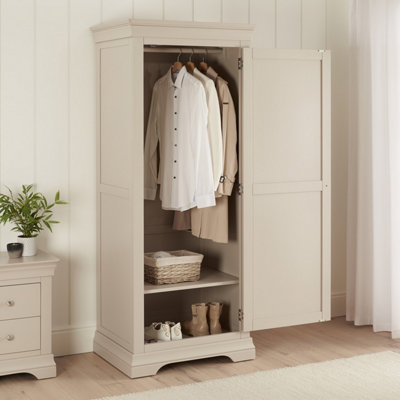 The Furniture Market Wilmslow Dove Grey Painted 1 Door Single Wardrobe With Drawer from B&Q