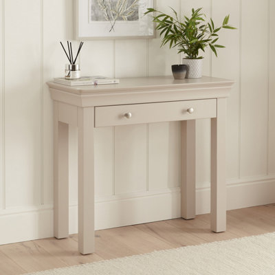 The Furniture Market Wilmslow Dove Grey Painted 1 Drawer Dressing Table Desk from B&Q
