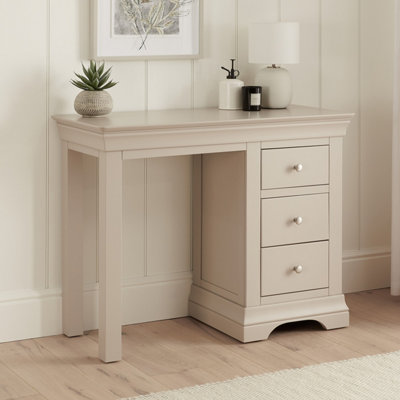 The Furniture Market Wilmslow Grey Single Pedestal Dressing Table from B&Q